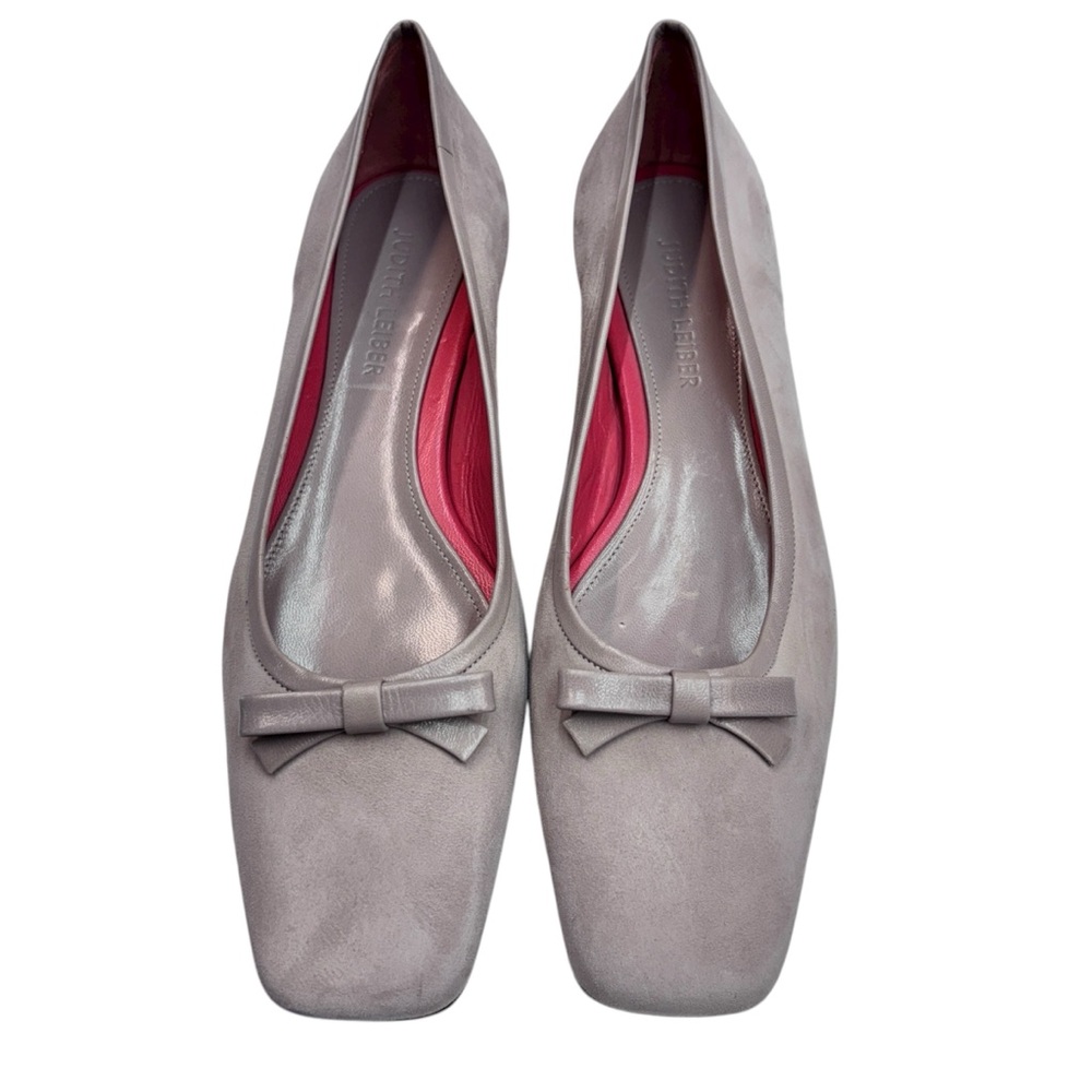 Judith Leiber Light Purple Suede Square-Toe Ballet Flats 8B